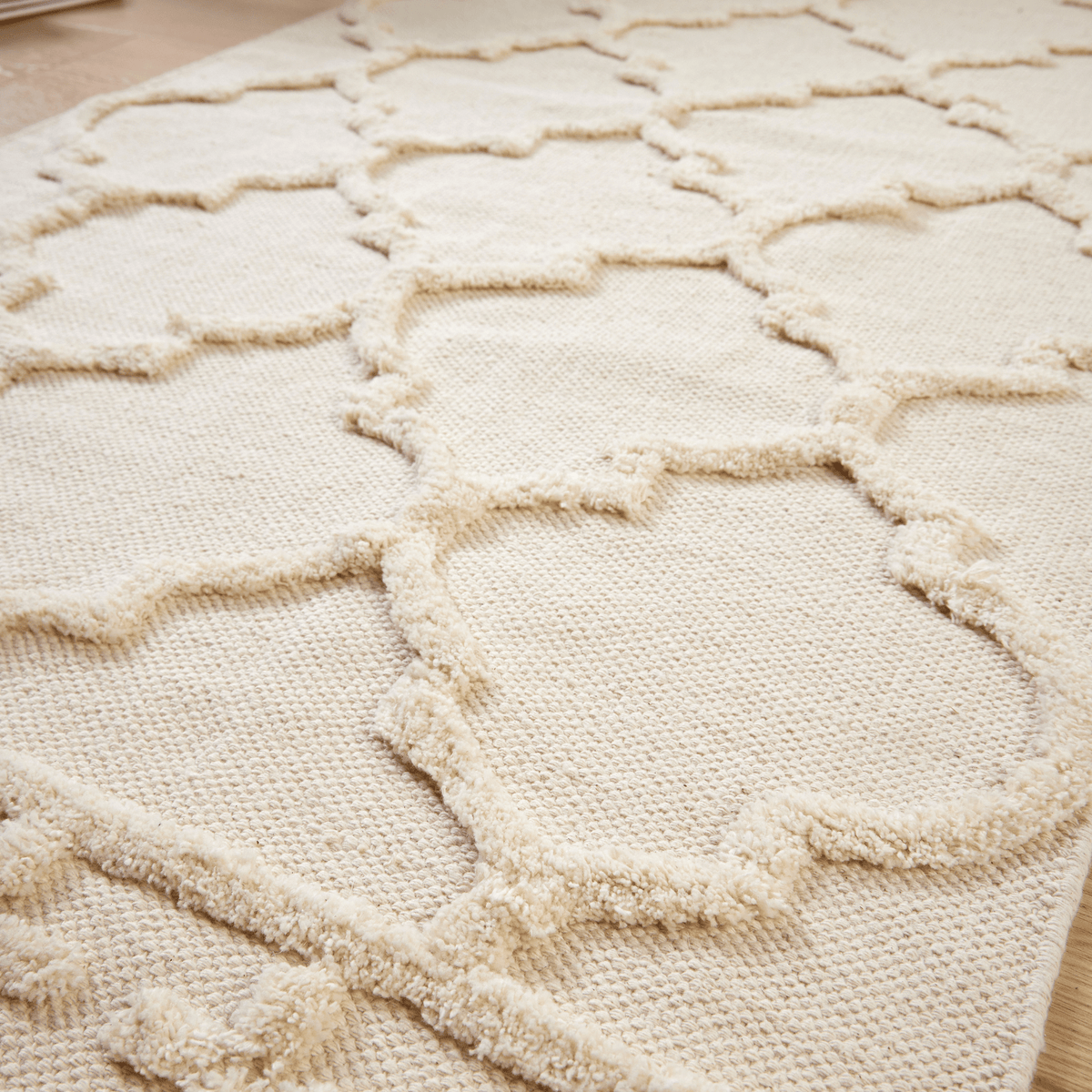 OLIVIA ROCCO Marrakesh Hand Woven Cotton Rug Eco Friendly Durable Carpet For Living Room