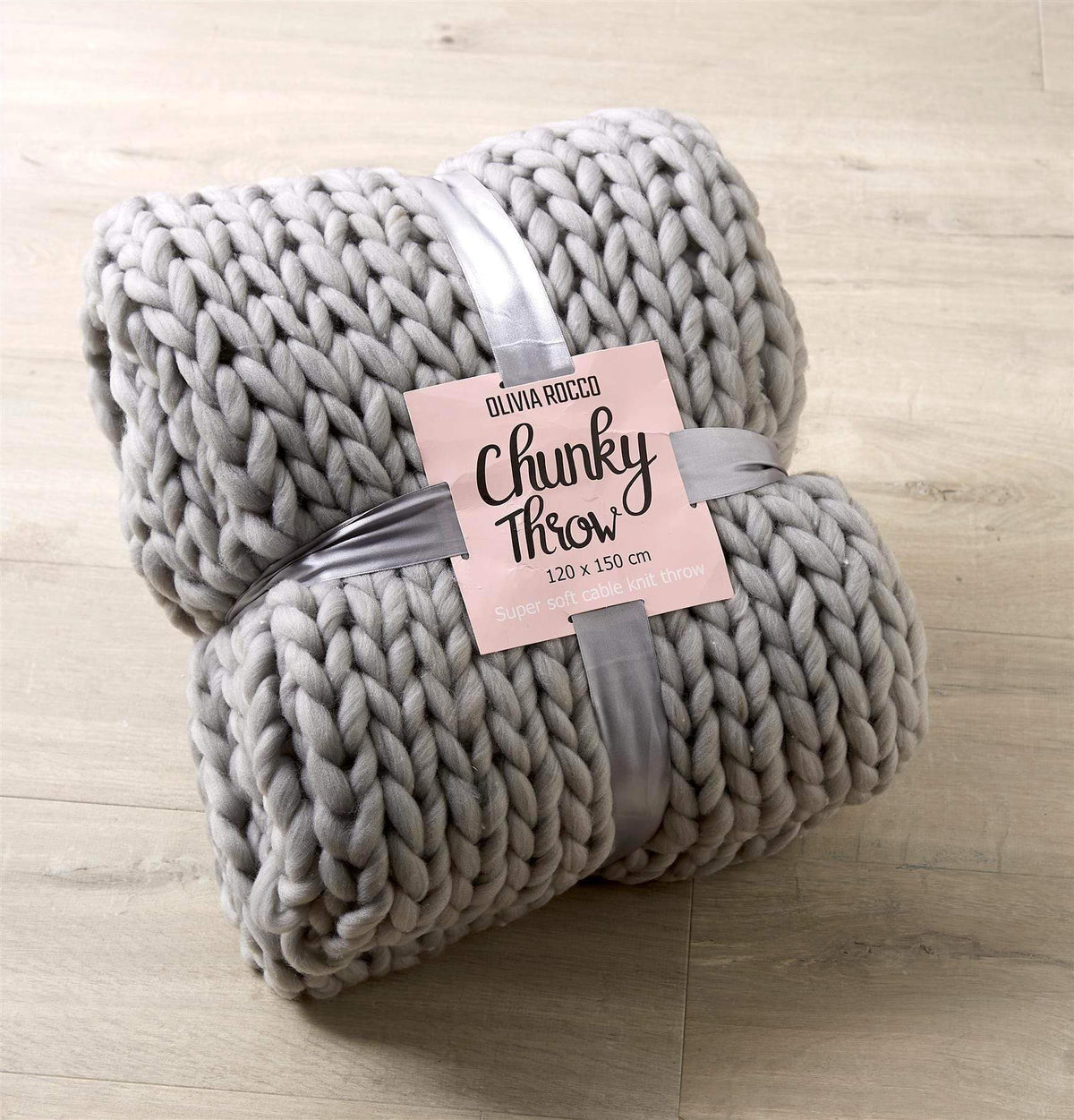 OLIVIA ROCCO Handmade Chunky Cable Knit Throw Oversized Super Soft Fleece Blanket Decor