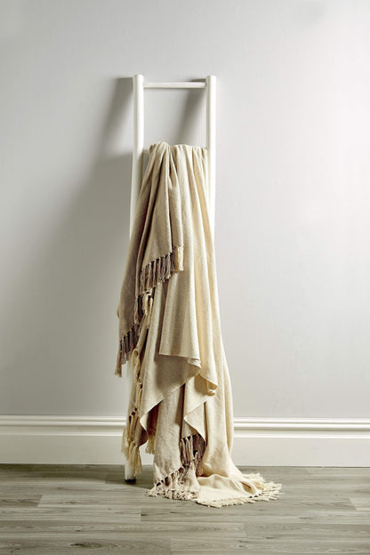 OLIVIA ROCCO Handwoven Large Check Pure Indian Cotton Throw Blanket With Tassels Eco