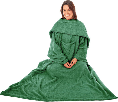 OLIVIA ROCCO Wearable TV Blanket With Sleeves And Pocket Ultra Soft Fleece 140x183