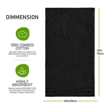 OLIVIA ROCCO Towels Belmont Viscose Stripe Black 100% Cotton Hotel Quality Bath Towels