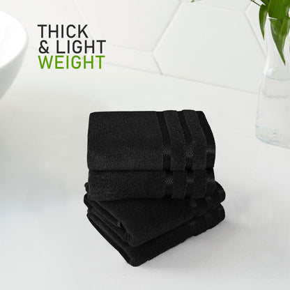 OLIVIA ROCCO Towels Belmont Viscose Stripe Black 100% Cotton Hotel Quality Bath Towels