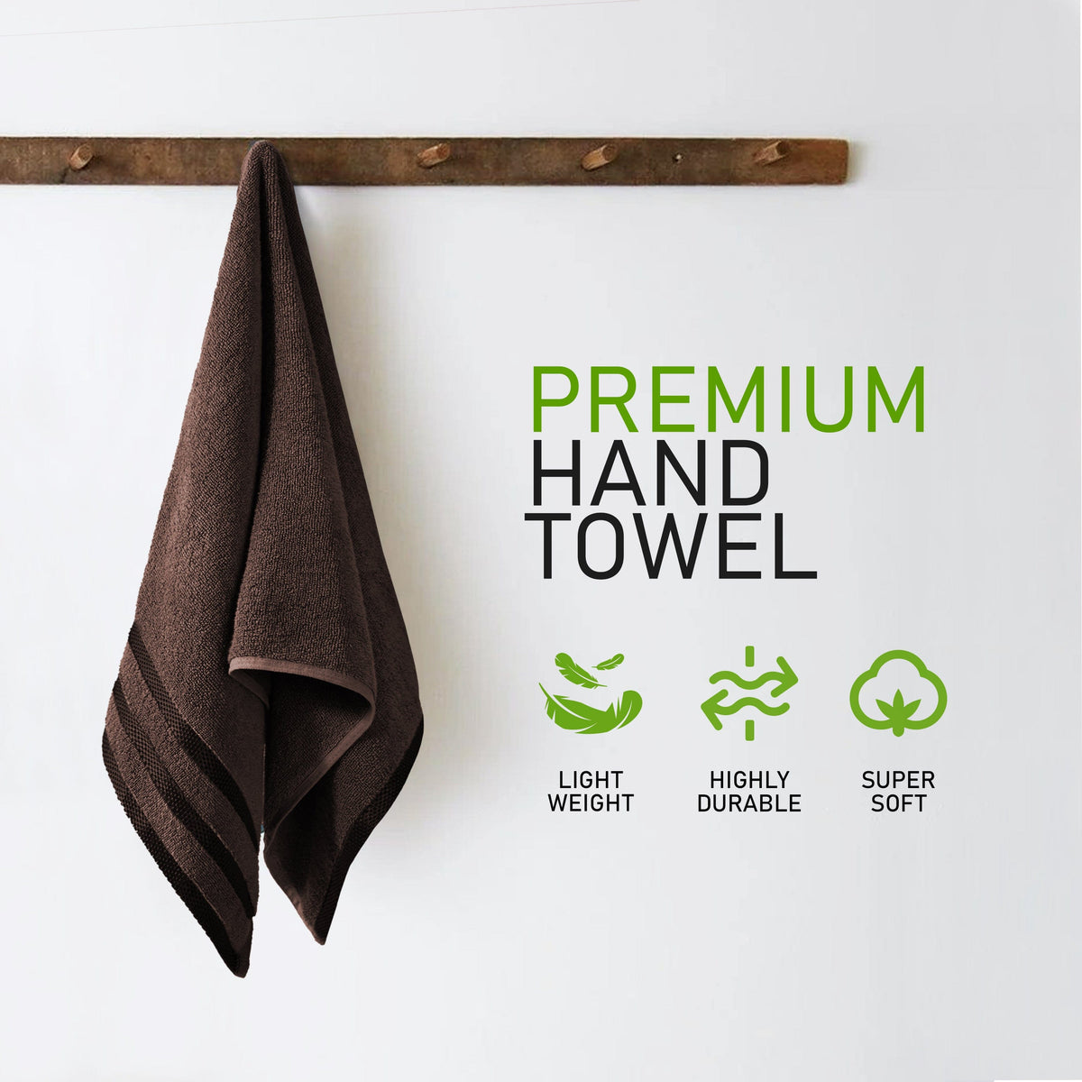 OLIVIA ROCCO Belmont Viscose Stripe Brown Towels 100% Cotton Hotel Quality Bath Towels