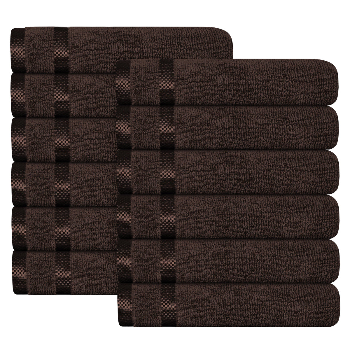 OLIVIA ROCCO Belmont Viscose Stripe Brown Towels 100% Cotton Hotel Quality Bath Towels