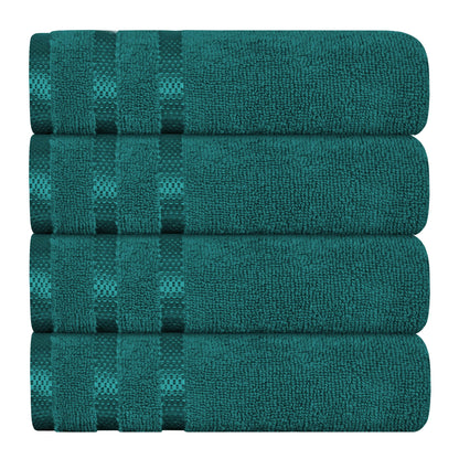 OLIVIA ROCCO Belmont Viscose Stripe Jade Green Towels 100% Cotton Hotel Quality Easy-Care Hotel-Quality Bathroom