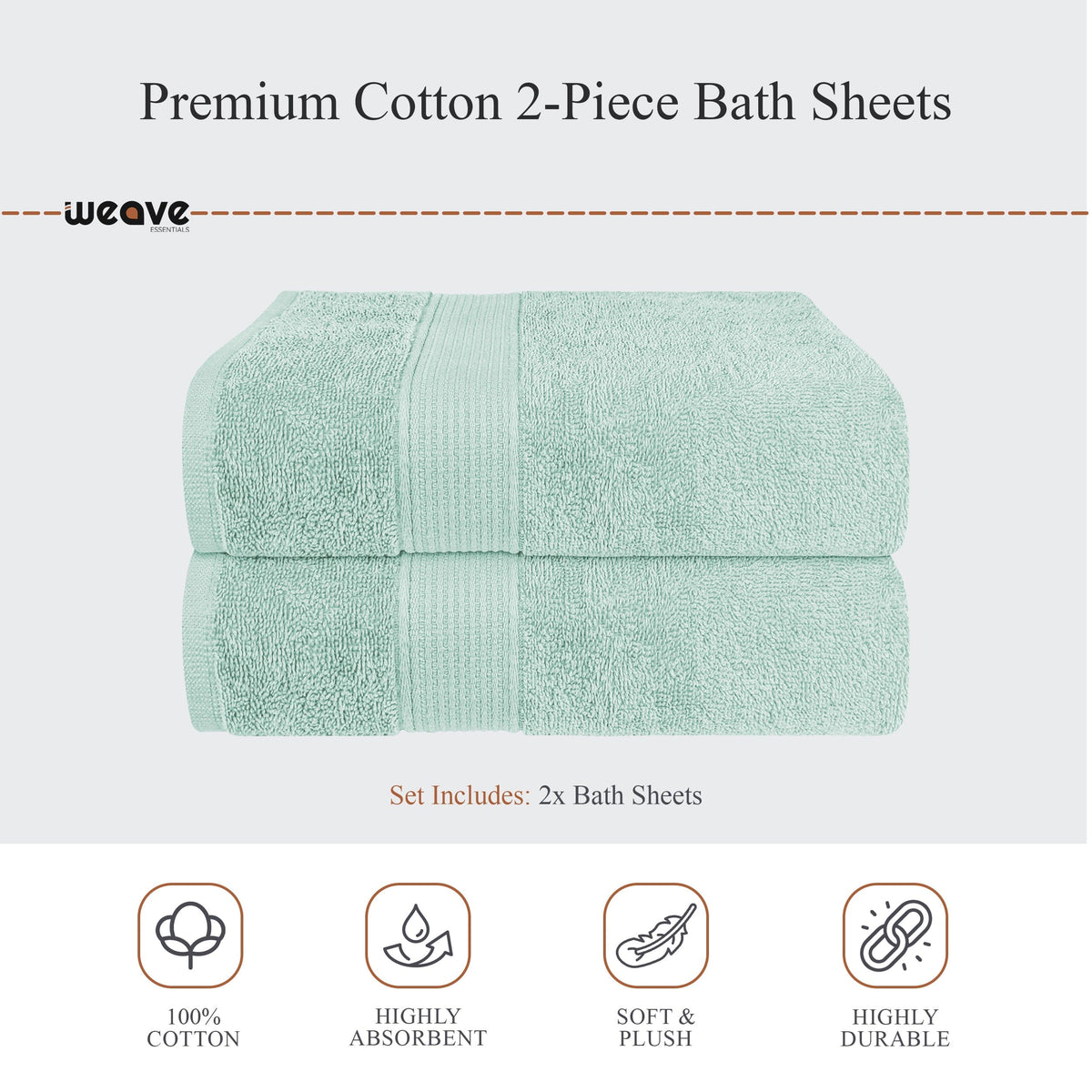 OLIVIA ROCCO Rhodes Towel Seafoam 100% Cotton Hotel Quality Soft Super Absorbent Hand