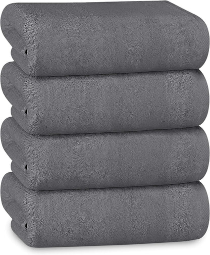 OLIVIA ROCCO Bath Sheets 500GSM Ultra Soft Super Absorbent Quick Dry Cotton White Grey Hotel-Quality Deep Fitted Easy-Care