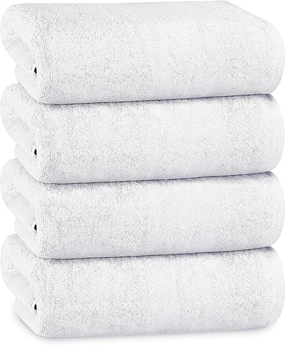 OLIVIA ROCCO Bath Sheets 500GSM Ultra Soft Super Absorbent Quick Dry Cotton White Grey Hotel-Quality Deep Fitted Easy-Care