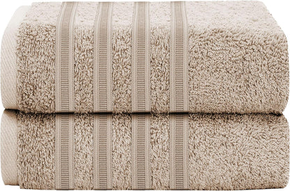OLIVIA ROCCO Ritz Viscose Stripe Towels Super Soft Cotton Highly Absorbent Jumbo Bath