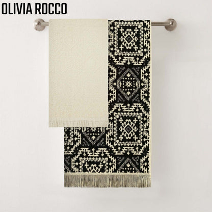 OLIVIA ROCCO 4 Piece Moroccan Towel Set 100% Cotton 500GSM High Absorbency Bath Towels
