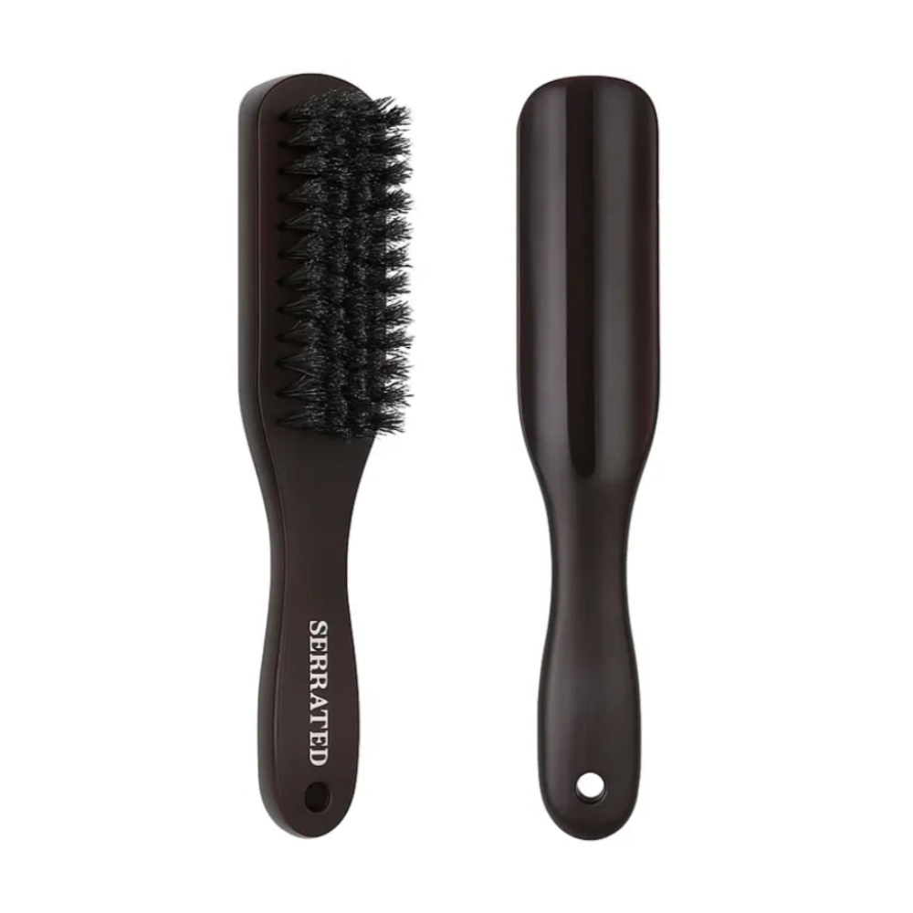 SERRATED XL Neck Duster Brush – Natural Boar Bristle Post-Trim Grooming
